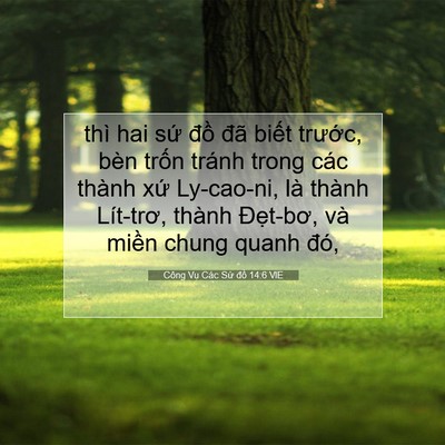 Picture 07 - Công Vụ Các Sứ đồ 14:6 VIE - thì hai sứ đồ đã biết trước, bèn - Bible Verse Picture