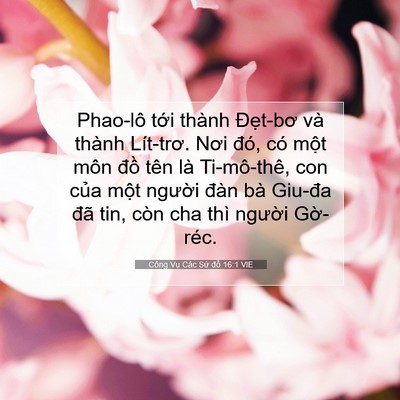 Picture 07 - Công Vụ Các Sứ đồ 16:1 VIE - Phao-lô tới thành Đẹt-bơ và thành - Bible Verse Picture