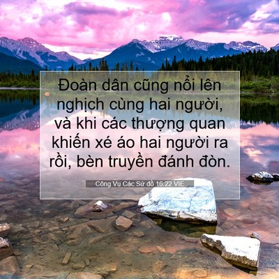 Picture 07 - Công Vụ Các Sứ đồ 16:22 VIE - Đoàn dân cũng nổi lên nghịch cùng hai - Bible Verse Picture