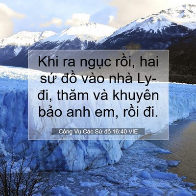 Picture 07 - Công Vụ Các Sứ đồ 16:40 VIE - Khi ra ngục rồi, hai sứ đồ vào nhà - Bible Verse Picture