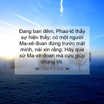 Picture 07 - Công Vụ Các Sứ đồ 16:9 VIE - Đang ban đêm, Phao-lô thấy sự hiện - Bible Verse Picture