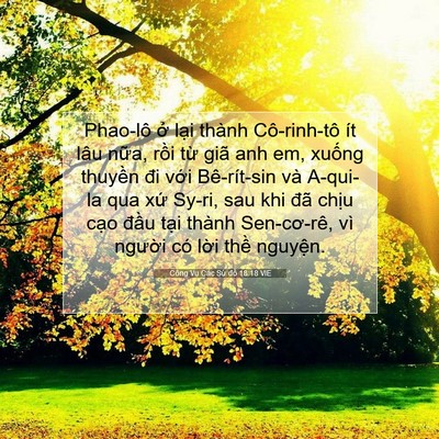Picture 07 - Công Vụ Các Sứ đồ 18:18 VIE - Phao-lô ở lại thành Cô-rinh-tô ít lâu - Bible Verse Picture
