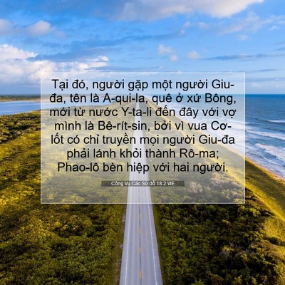 Picture 07 - Công Vụ Các Sứ đồ 18:2 VIE - Tại đó, người gặp một người - Bible Verse Picture
