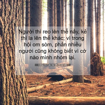 Picture 07 - Công Vụ Các Sứ đồ 19:32 VIE - Người thì reo lên thể nầy, kẻ thì la - Bible Verse Picture