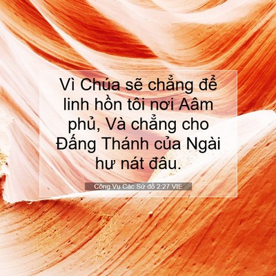 Picture 07 - Công Vụ Các Sứ đồ 2:27 VIE - Vì Chúa sẽ chẳng để linh hồn tôi nơi - Bible Verse Picture