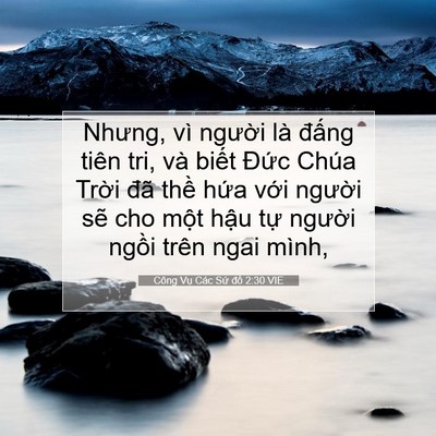 Picture 07 - Công Vụ Các Sứ đồ 2:30 VIE - Nhưng, vì người là đấng tiên tri, và - Bible Verse Picture