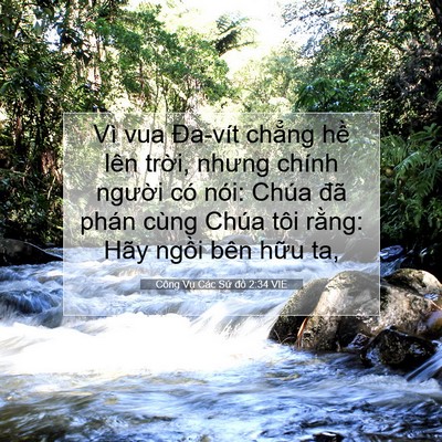 Picture 07 - Công Vụ Các Sứ đồ 2:34 VIE - Vì vua Đa-vít chẳng hề lên trời, nhưng - Bible Verse Picture