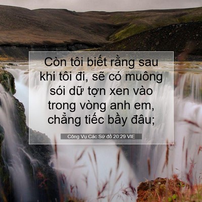 Picture 07 - Công Vụ Các Sứ đồ 20:29 VIE - Còn tôi biết rằng sau khi tôi đi, sẽ - Bible Verse Picture