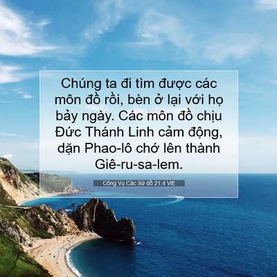 Picture 07 - Công Vụ Các Sứ đồ 21:4 VIE - Chúng ta đi tìm được các môn đồ - Bible Verse Picture