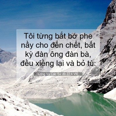Picture 07 - Công Vụ Các Sứ đồ 22:4 VIE - Tôi từng bắt bớ phe nầy cho đến - Bible Verse Picture