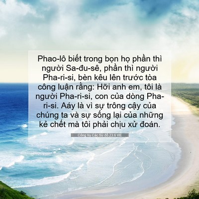 Picture 07 - Công Vụ Các Sứ đồ 23:6 VIE - Phao-lô biết trong bọn họ phần thì - Bible Verse Picture