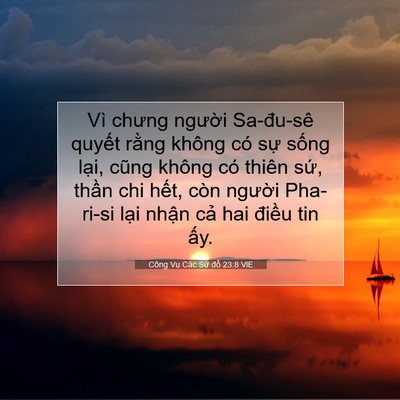 Picture 07 - Công Vụ Các Sứ đồ 23:8 VIE - Vì chưng người Sa-đu-sê quyết rằng - Bible Verse Picture