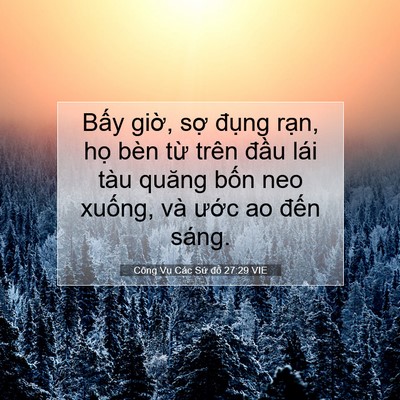 Picture 07 - Công Vụ Các Sứ đồ 27:29 VIE - Bấy giờ, sợ đụng rạn, họ bèn từ - Bible Verse Picture