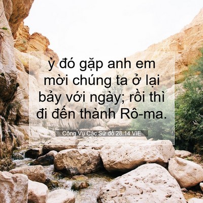 Picture 07 - Công Vụ Các Sứ đồ 28:14 VIE - ỳ đó gặp anh em mời chúng ta ở lại - Bible Verse Picture