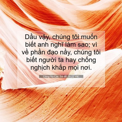 Picture 07 - Công Vụ Các Sứ đồ 28:22 VIE - Dầu vậy, chúng tôi muốn biết anh nghĩ - Bible Verse Picture