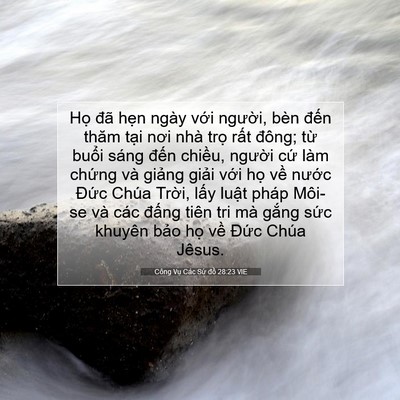 Picture 07 - Công Vụ Các Sứ đồ 28:23 VIE - Họ đã hẹn ngày với người, bèn đến - Bible Verse Picture