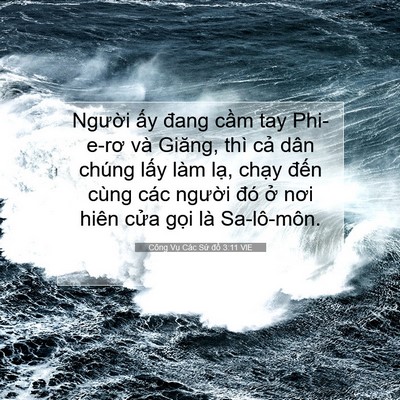 Picture 07 - Công Vụ Các Sứ đồ 3:11 VIE - Người ấy đang cầm tay Phi-e-rơ và - Bible Verse Picture