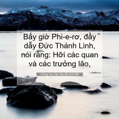 Picture 07 - Công Vụ Các Sứ đồ 4:8 VIE - Bấy giờ Phi-e-rơ, đầy dẫy Đức Thánh - Bible Verse Picture