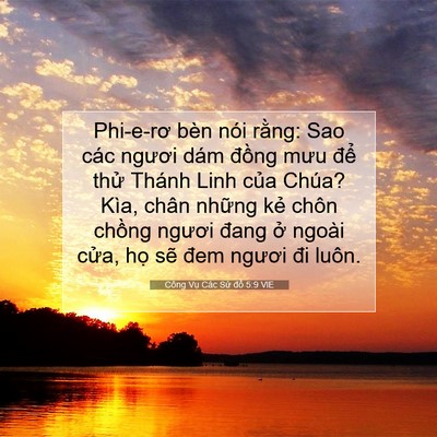 Picture 07 - Công Vụ Các Sứ đồ 5:9 VIE - Phi-e-rơ bèn nói rằng: Sao các ngươi dám - Bible Verse Picture