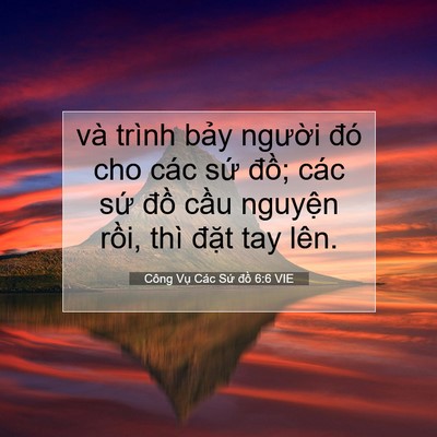 Picture 07 - Công Vụ Các Sứ đồ 6:6 VIE - và trình bảy người đó cho các sứ - Bible Verse Picture