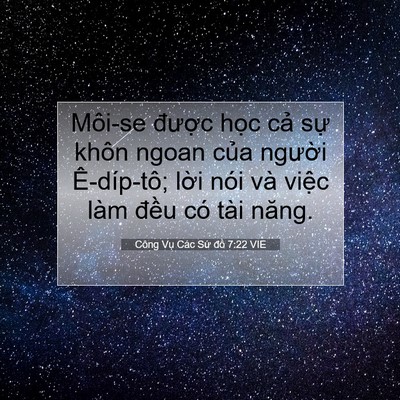 Picture 07 - Công Vụ Các Sứ đồ 7:22 VIE - Môi-se được học cả sự khôn ngoan - Bible Verse Picture