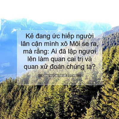 Picture 07 - Công Vụ Các Sứ đồ 7:27 VIE - Kẻ đang ức hiếp người lân cận mình - Bible Verse Picture