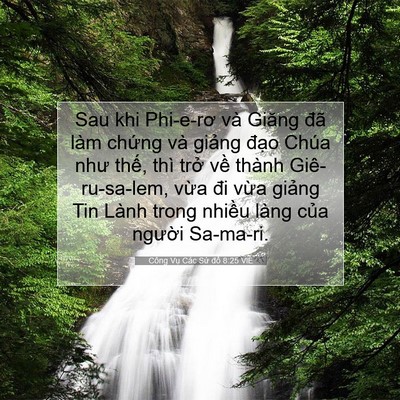 Picture 07 - Công Vụ Các Sứ đồ 8:25 VIE - Sau khi Phi-e-rơ và Giăng đã làm chứng - Bible Verse Picture