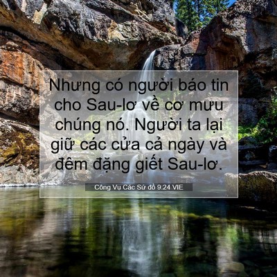 Picture 07 - Công Vụ Các Sứ đồ 9:24 VIE - Nhưng có người báo tin cho Sau-lơ về cơ - Bible Verse Picture