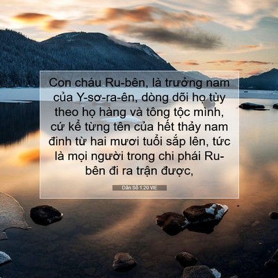 Picture 07 - Dân Số 1:20 VIE - Con cháu Ru-bên, là trưởng nam của - Bible Verse Picture