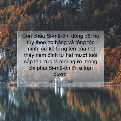 Picture 07 - Dân Số 1:22 VIE - Con cháu Si-mê-ôn, dòng dõi họ tùy theo - Bible Verse Picture