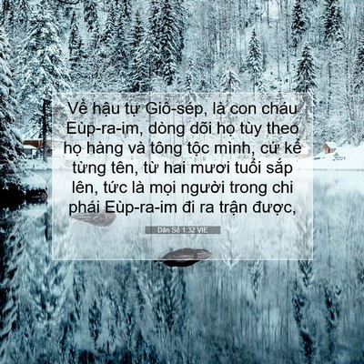 Picture 07 - Dân Số 1:32 VIE - Về hậu tự Giô-sép, là con cháu - Bible Verse Picture