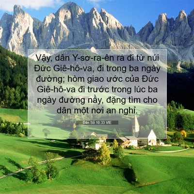 Picture 07 - Dân Số 10:33 VIE - Vậy, dân Y-sơ-ra-ên ra đi từ núi Đức - Bible Verse Picture