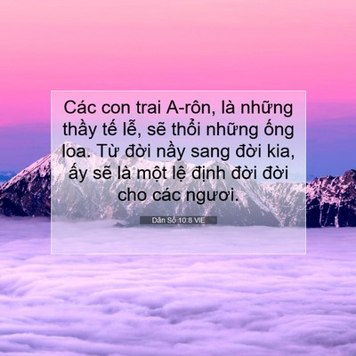 Picture 07 - Dân Số 10:8 VIE - Các con trai A-rôn, là những thầy tế - Bible Verse Picture