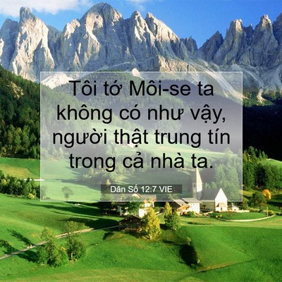 Picture 07 - Dân Số 12:7 VIE - Tôi tớ Môi-se ta không có như vậy, - Bible Verse Picture