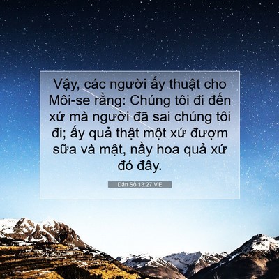 Picture 07 - Dân Số 13:27 VIE - Vậy, các người ấy thuật cho Môi-se - Bible Verse Picture