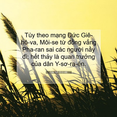 Picture 07 - Dân Số 13:3 VIE - Tùy theo mạng Đức Giê-hô-va, Môi-se từ - Bible Verse Picture