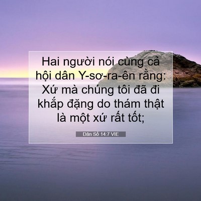 Picture 07 - Dân Số 14:7 VIE - Hai người nói cùng cả hội dân - Bible Verse Picture