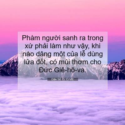 Picture 07 - Dân Số 15:13 VIE - Phàm người sanh ra trong xứ phải làm - Bible Verse Picture