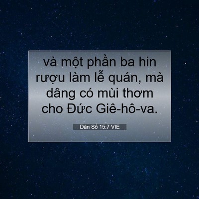 Picture 07 - Dân Số 15:7 VIE - và một phần ba hin rượu làm lễ quán, - Bible Verse Picture