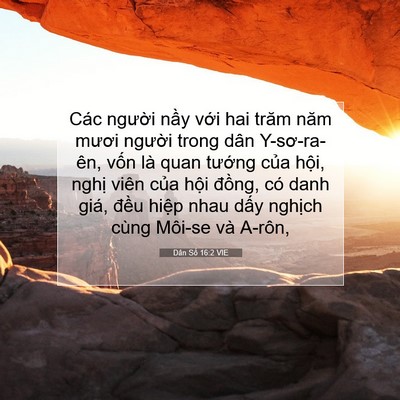 Picture 07 - Dân Số 16:2 VIE - Các người nầy với hai trăm năm mươi - Bible Verse Picture