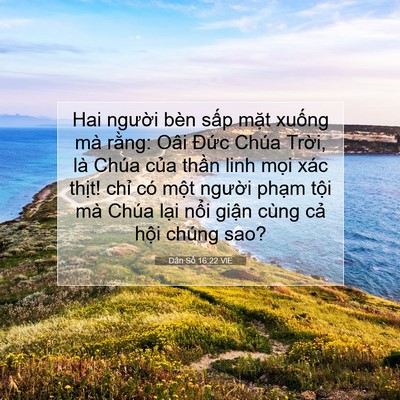 Picture 07 - Dân Số 16:22 VIE - Hai người bèn sấp mặt xuống mà rằng: - Bible Verse Picture