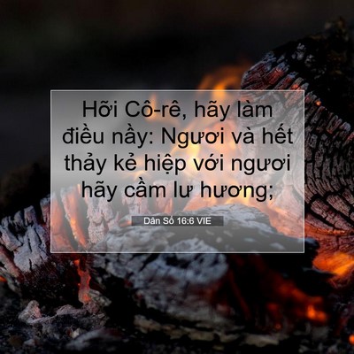 Picture 07 - Dân Số 16:6 VIE - Hỡi Cô-rê, hãy làm điều nầy: Ngươi - Bible Verse Picture