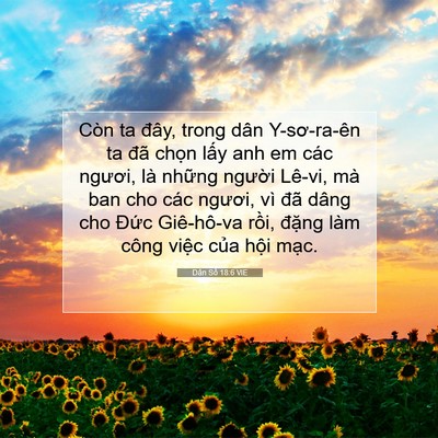 Picture 07 - Dân Số 18:6 VIE - Còn ta đây, trong dân Y-sơ-ra-ên ta đã - Bible Verse Picture