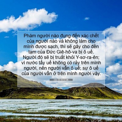 Picture 07 - Dân Số 19:13 VIE - Phàm người nào đụng đến xác chết - Bible Verse Picture