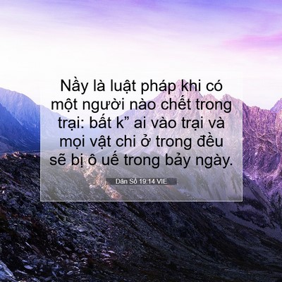 Picture 07 - Dân Số 19:14 VIE - Nầy là luật pháp khi có một người - Bible Verse Picture