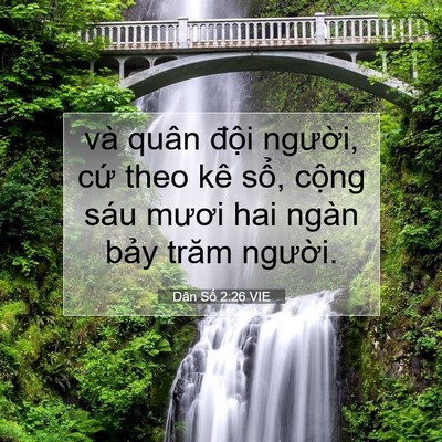 Picture 07 - Dân Số 2:26 VIE - và quân đội người, cứ theo kê sổ, - Bible Verse Picture