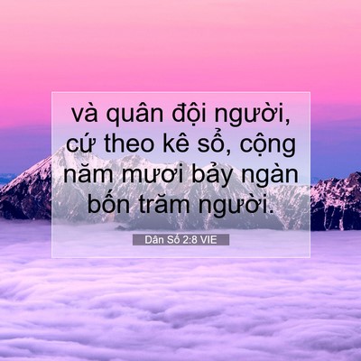Picture 07 - Dân Số 2:8 VIE - và quân đội người, cứ theo kê sổ, - Bible Verse Picture