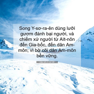 Picture 07 - Dân Số 21:24 VIE - Song Y-sơ-ra-ên dùng lưỡi gươm đánh - Bible Verse Picture