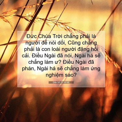 Picture 07 - Dân Số 23:19 VIE - Đức Chúa Trời chẳng phải là người - Bible Verse Picture