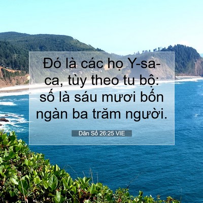 Picture 07 - Dân Số 26:25 VIE - Đó là các họ Y-sa-ca, tùy theo tu bộ: - Bible Verse Picture